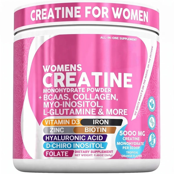 Women's Creatine Monohydrate Powder with BCAAs, Collagen, Myo-Inositol, L-Glutamine, & More for Optimal Wellness & Beauty Support – Shelf Builder