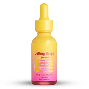 Cutting Drops – Lymphatic-Focused Debloat Formula with Dandelion, Cleavers, Burdock & Elderberry for Lymphatic Drainage, Bloat Relief, Digestive Comfort and Detox – Mango Dragonfruit Flavor, 30 Servings
