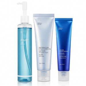 SET | Deep Pore Cleansing, Gentle Exfoliating Foam Cleanser, Mud Clay Mask | Excess Sebum, Look of Blackhead Care, Korean Skincare