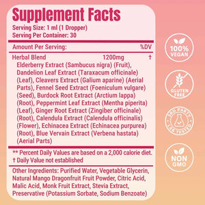 Cutting Drops – Lymphatic-Focused Debloat Formula with Dandelion, Cleavers, Burdock & Elderberry for Lymphatic Drainage, Bloat Relief, Digestive Comfort and Detox – Mango Dragonfruit Flavor, 30 Servings