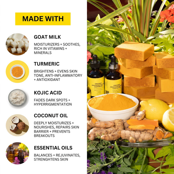 Turmeric & Kojic Acid Brightening Bar for Dark Spots and Glow