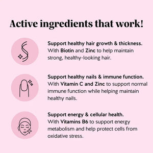 Biotin Gummies for Hair Growth, Skin & Nails – 5000 mcg Biotin + Vitamins C & E + Zinc - 30 Gummies - Vegan Wild Berry Flavor - 1 Month Supply