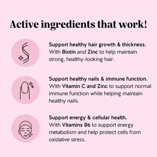Biotin Gummies for Hair Growth, Skin & Nails – 5000 mcg Biotin + Vitamins C & E + Zinc - 30 Gummies - Vegan Wild Berry Flavor - 1 Month Supply