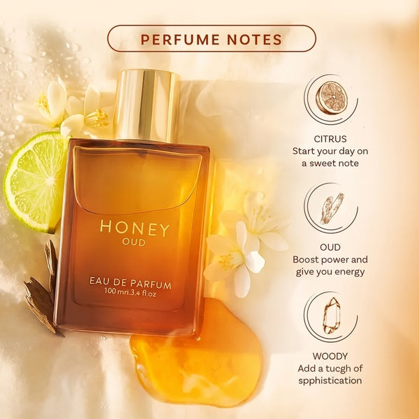 Luxury Honey Oud & Vanilla Perfume Combo | Unisex Eau De Parfum Gift Set | Long Lasting Floral, Spicy & Musky Fragrances | 2 x 100ml | Premium, Elegant & Cruelty-Free Perfume Duo