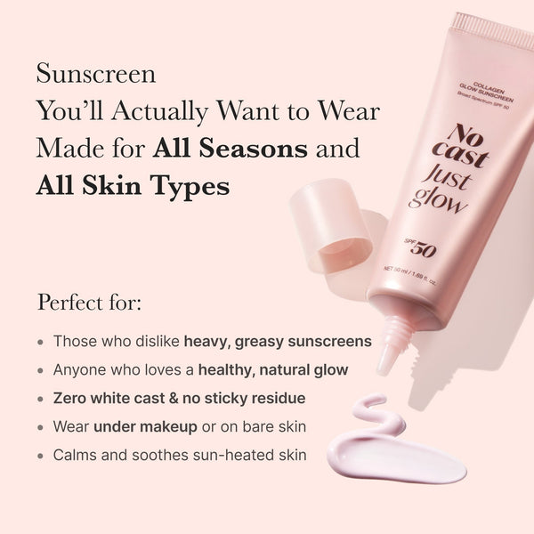 No Cast Just Glow Collagen Sunscreen SPF 50 – Hydrating UV Protection
