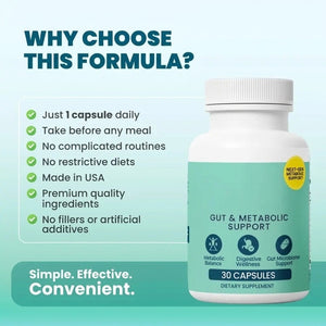 Gut & Metabolic Support | Probiotics Akkermansia & Bifidobacterium Breve | Riboflavin B2, Mangosteen
