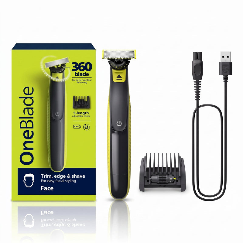 360 Face Electric Trimmer and Shaver, Stainless Steel, Wet & Dry