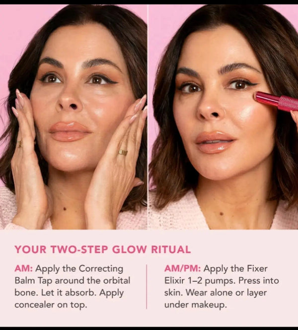 Let's Glow Fixer Elixir and Eye Balm Duo Korean Skincare with Hyaluronic Acid for Glow and Even Tone
