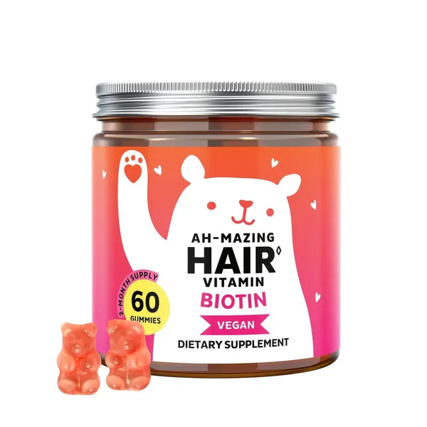 Biotin Gummies for Hair Growth, Skin & Nails – 5000 mcg Biotin + Vitamins C & E + Zinc - 30 Gummies - Vegan Wild Berry Flavor - 1 Month Supply