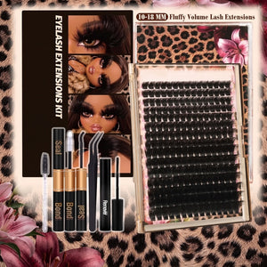 280Pcs Thick Lash Clusters 260D Dramatic Lash Clusters 14 24mm Mega Volume Cluster Eyelash Extensions D Curl Fluff Individual Lash Clusters with Soft Thin Band Professional Salon Lash Extensions Look Ultra Dense & Long Extensions Empress Look