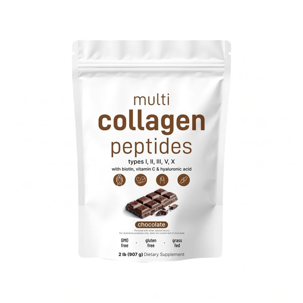 Multi Collagen Peptides Powder - Hydrolyzed Protein Peptides (Type I,II,III,V,X) with Hyaluronic Acid, Biotin & Vitamin C Unflavored