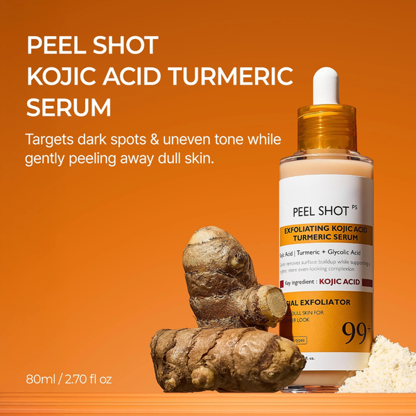 Kojic Acid Amber Face & Body Care Set with Turmeric for Dark Spots and Hyperpigmentation