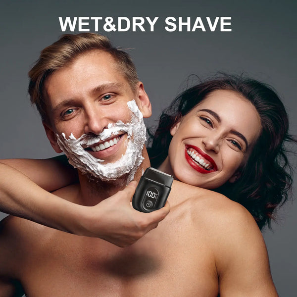Mini Electric Razor for Men & Women, 3 Blade Heads, IPX7 Waterproof