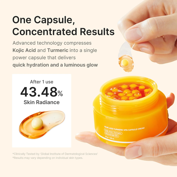 Kojic Acid Turmeric Vita Capsule Cream for Dark Spots and Glow