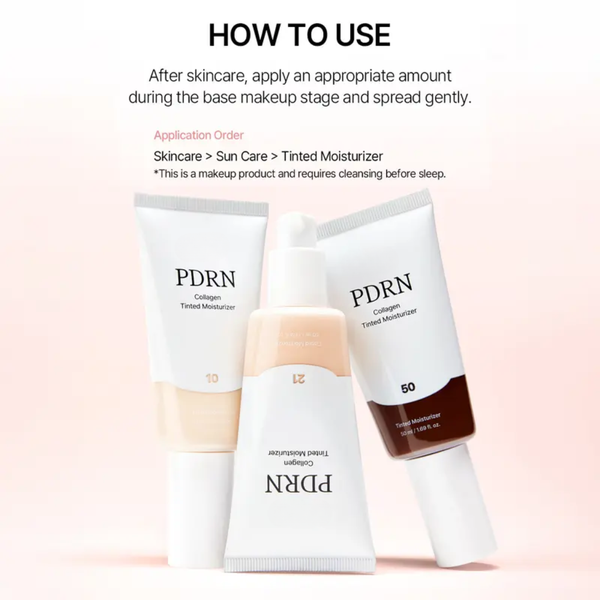 PDRN Collagen Tinted Moisturizer for Hydration, Even Tone & Radiance
