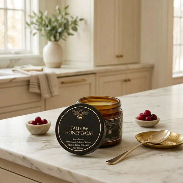Tallow Honey Balm for Dry Skin with Honey for Dry Patches, Rough Texture & Body Care