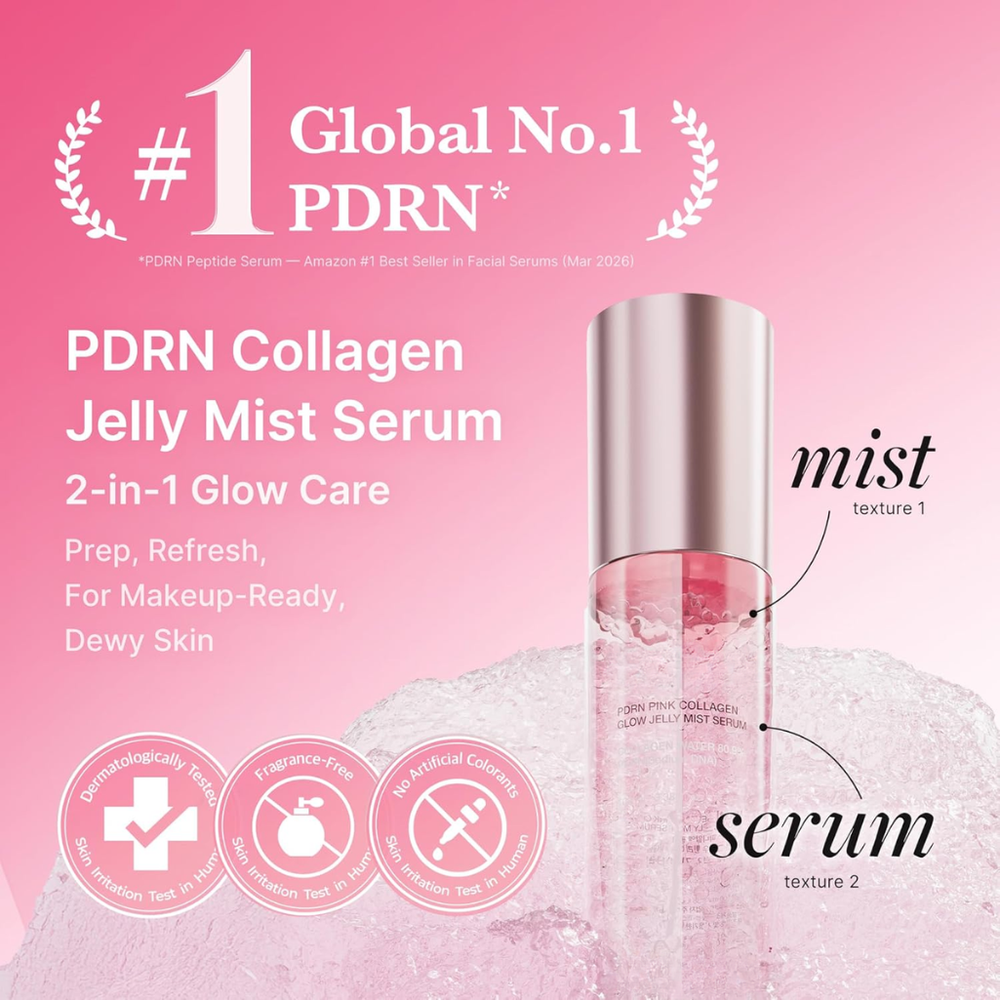 Jelly Mist Serum with Pink PDRN Collagen for Hydration and Glow