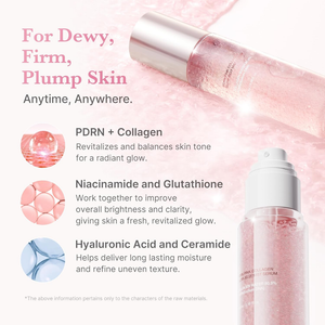 Jelly Mist Serum with Pink PDRN Collagen for Hydration and Glow