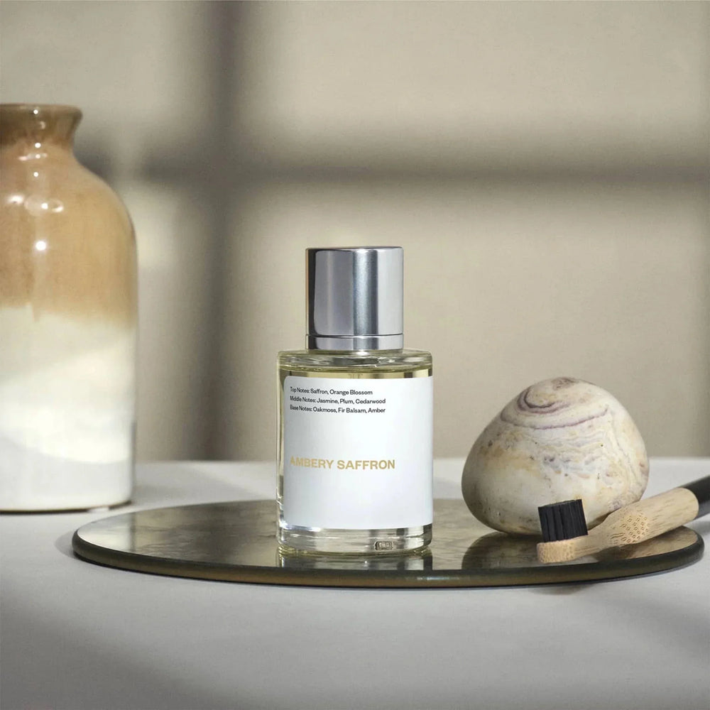 Ambery Saffron Eau de Parfum featuring Warm Spicy Woody Notes, Vegan