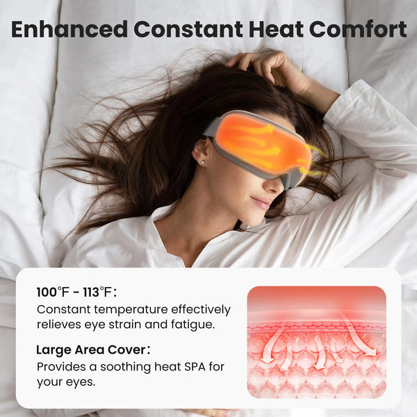 Eye Massager with Heat & Bluetooth Music, 5 Modes for Relaxation
