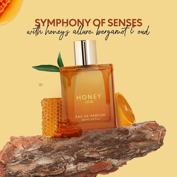 Honey Oud Eau de Parfum featuring Bergamot, Oud & Amber for Unisex Wear 100ml