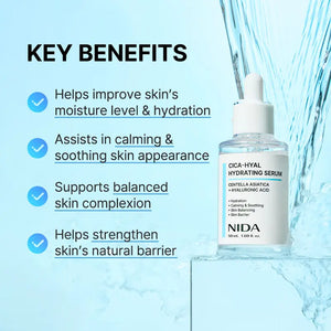 NIDA Hydrating Renewal Serum Duo with Centella, Hyaluronic Acid, Peptides