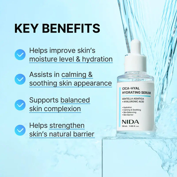 NIDA Hydrating Renewal Serum Duo with Centella, Hyaluronic Acid, Peptides