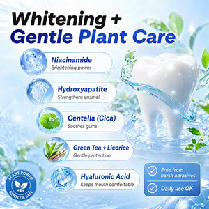 8X Niacinamide Foaming Toothpaste for Teeth Whitening, Stain Removal & Fresh Breath