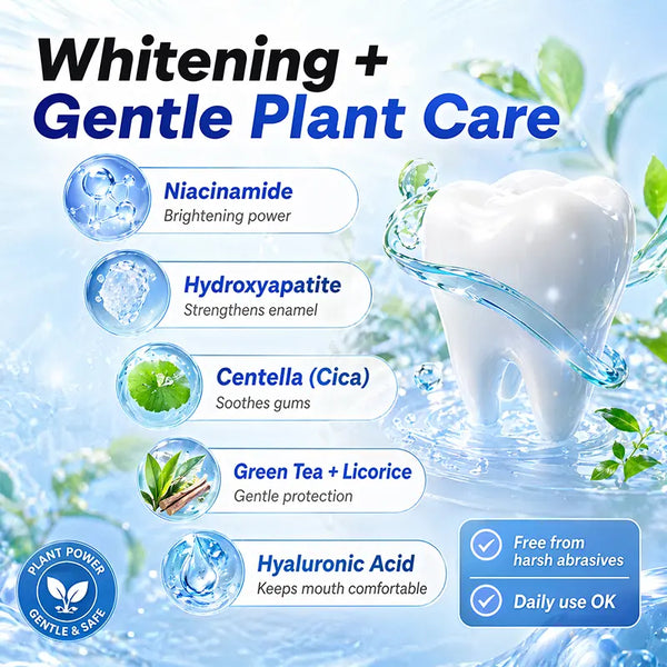8X Niacinamide Foaming Toothpaste for Teeth Whitening, Stain Removal & Fresh Breath