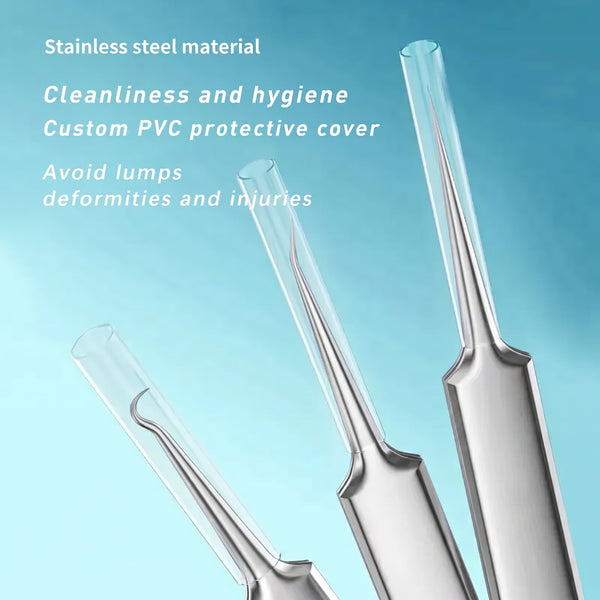 15pcs Blackhead Remover & Pore Extractor Kit, Stainless Steel