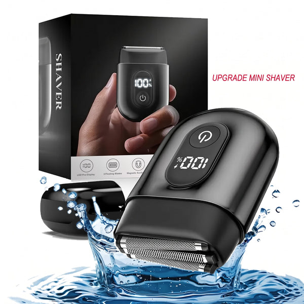Mini Electric Razor for Men & Women, 3 Blade Heads, IPX7 Waterproof
