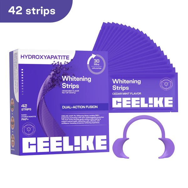 CEELIKE nHAP-Pro Whitening Strips with Nano-Hydroxyapatite Dual-Action Brightening Care