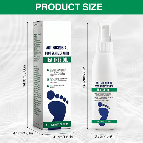Tea Tree Oil Foot Spray, Deodorizing & Moisturizing for Dry Feet