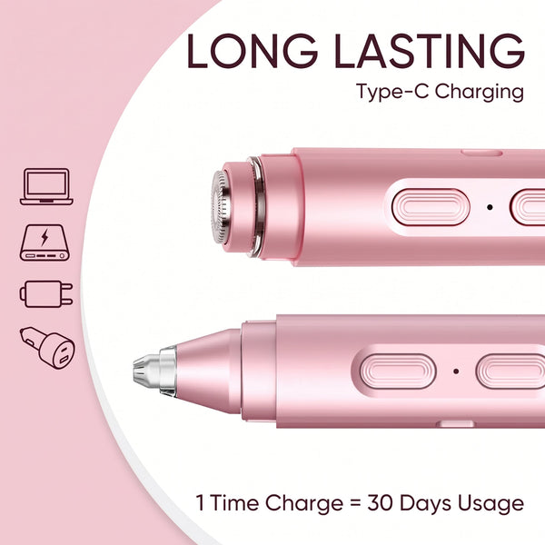 2 in 1 Facial & Eyebrow Hair Trimmer for Women, LED, Painless