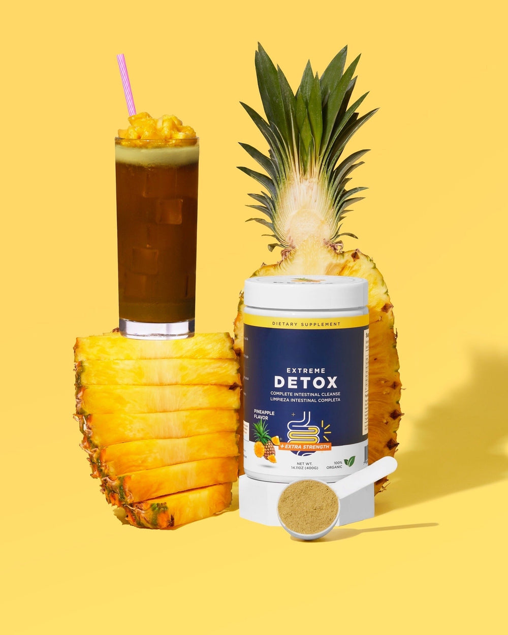 Extreme Detox Powder Plant-Based Daily Drink Mix for Digestive Wellness and Energy
