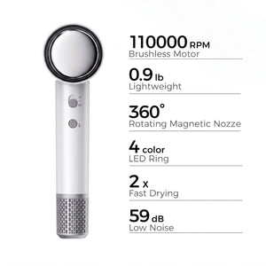M02 Ionic Hair Dryer, Fast Drying, 8 Modes for Frizz-Free Shine