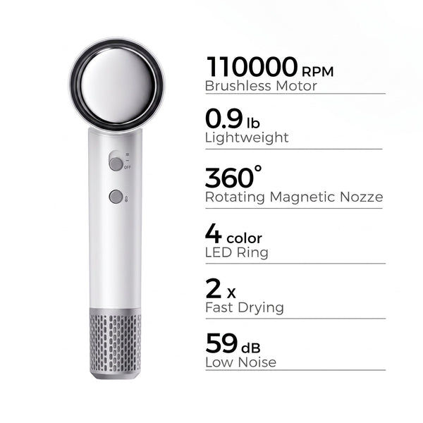 M02 Ionic Hair Dryer, Fast Drying, 8 Modes for Frizz-Free Shine