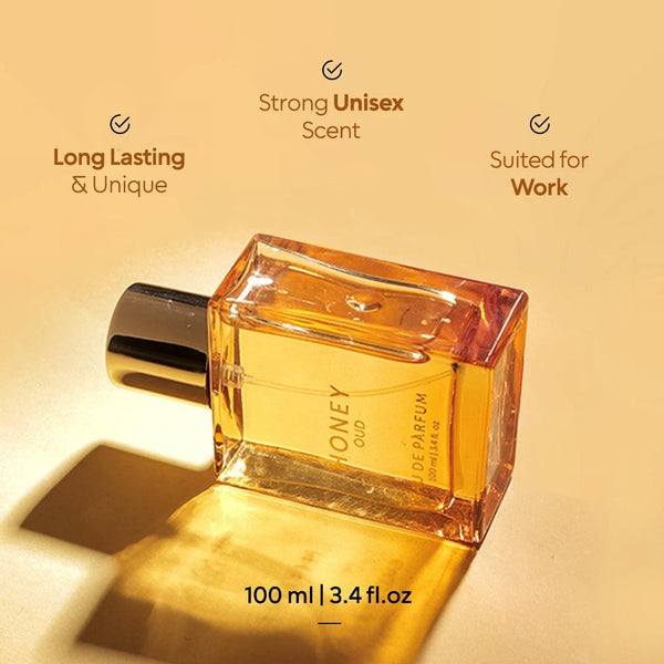 Honey Oud Eau de Parfum featuring Bergamot, Oud & Amber for Unisex Wear 100ml