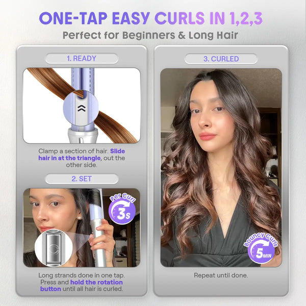 One Touch Airflow Styler Pro, Auto Rotating Curling Iron, 5 Temps