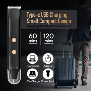 Electric Groin Hair Trimmer for Men, Dual Heads Waterproof Ceramic