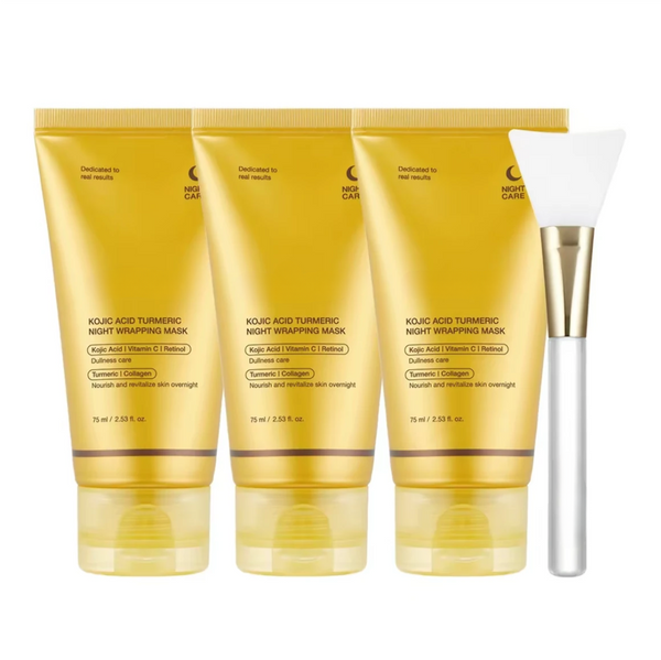Kojic Acid & Turmeric Overnight Peel-Off Mask featuring Vitamin C & Retinol