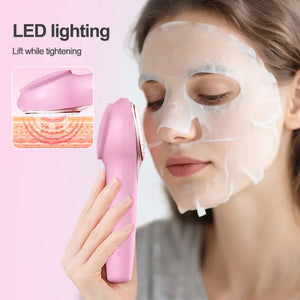 Electric Silicone Facial Cleansing Brush with Sonic Vibration, LED