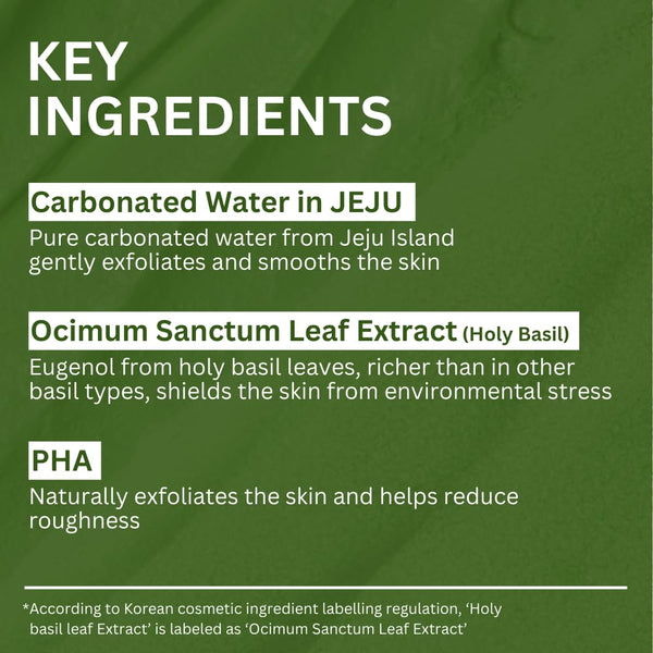 Holy Basil Bubble Deep Mask with Korean Clay and PHA for Pore Cleansing 90g