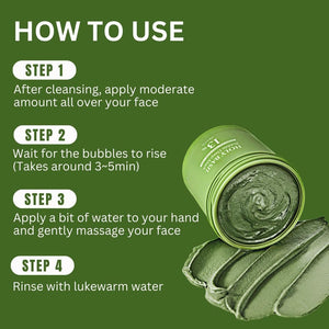 Holy Basil Bubble Deep Mask with Korean Clay and PHA for Pore Cleansing 90g