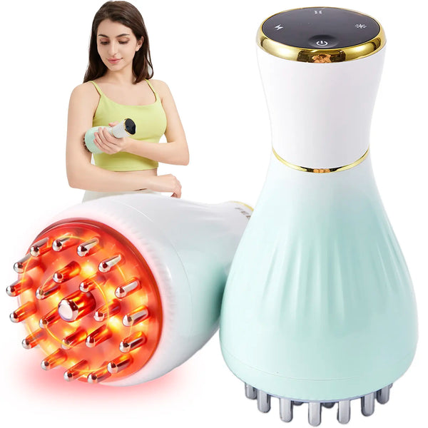 Handheld Body Massager with Heat, Vibration & Red Light, 12 Levels