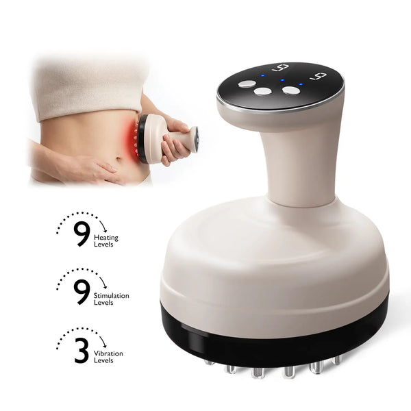 3 in 1 Electric Handheld Body Massager with Heat & Vibration
