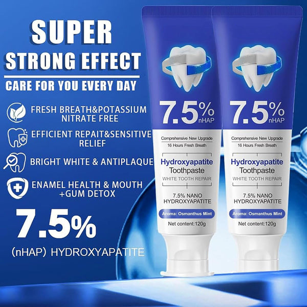 Nano Hydroxyapatite Toothpaste with 7.5% nHAP for Enamel Remineralization Care