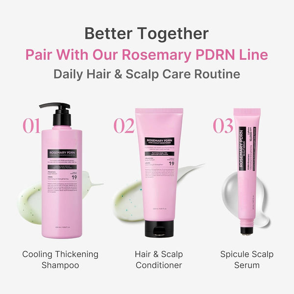 Rosemary PDRN Hair and Scalp Care Set with Thickening Shampoo, Conditioner and PDRN Stick