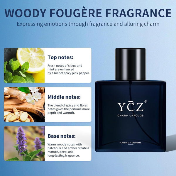 YCZ Charm Unfolds Marine Eau de Parfum Unisex Scent 50mL / 1.7 fl oz