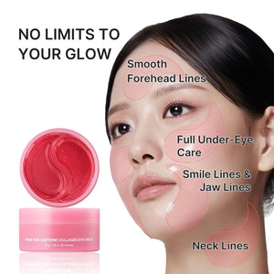 PDRN Pink Caffeine Collagen Eye Patch for Puffiness and Dark Circles